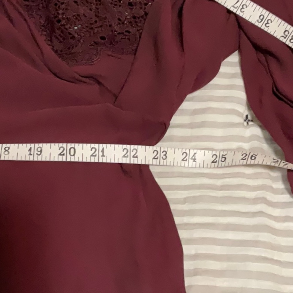 Loft Burgundy Tunic Dress L - Picture 7 of 9